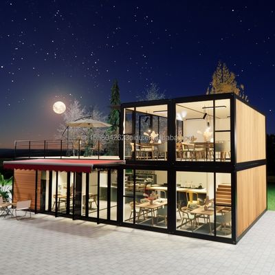 Customizado Madeira 20ft Luxury Living Casa Prefabricada 4 quartos Container expansível Casa Painel Sandwich Escritório Hotel ao ar livre