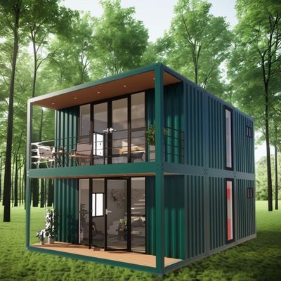 Casa de contêiner de dois andares personalizável para férias à beira-mar Íntima ao fogo Floresta pré-fabricada Vila Resort Tamanhos 20ft 40ft