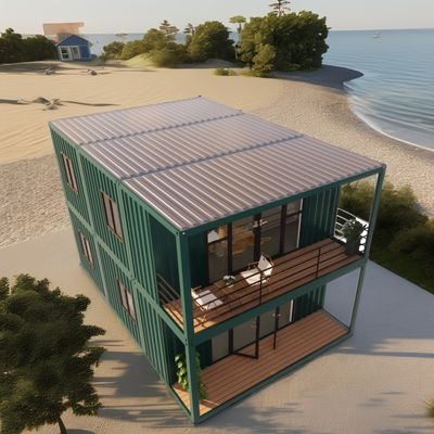 Casa de contêiner de dois andares personalizável para férias à beira-mar Íntima ao fogo Floresta pré-fabricada Vila Resort Tamanhos 20ft 40ft