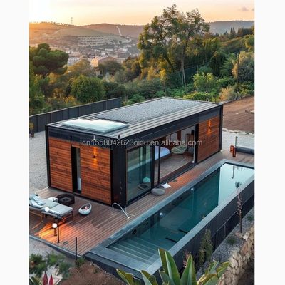 Casa de contêiner de dois andares personalizável para férias à beira-mar Íntima ao fogo Floresta pré-fabricada Vila Resort Tamanhos 20ft 40ft