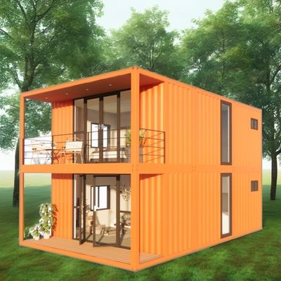 Casa de contêiner de dois andares personalizável para férias à beira-mar Íntima ao fogo Floresta pré-fabricada Vila Resort Tamanhos 20ft 40ft