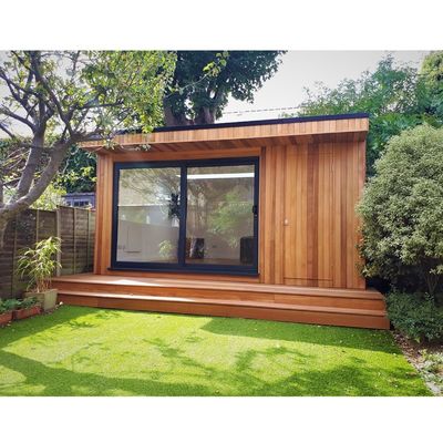 Salas de sol pré-fabricadas Casas de vidro Casas de contêineres de madeira expansíveis