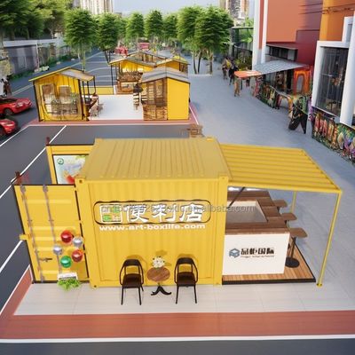 Cores personalizadas Instalação fácil Casas pré-fabricadas 10 pés Containers de vida de embalagem plana para jantar dentro de casas modulares