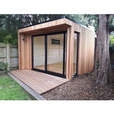 Salas de sol pré-fabricadas Casas de vidro Casas de contêineres de madeira expansíveis