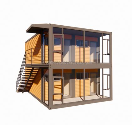 Casa de contêiner de dois andares de 20 pés ou 40 pés com quatro quartos para casas pré-fabricadas ou escritórios combinados
