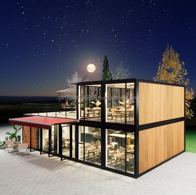 Alumínio de liga de janelas 2 quartos Tiny Home Prefab para loja ou apartamento em moderno Flatpack Container House 20ft/40ft Tamanho