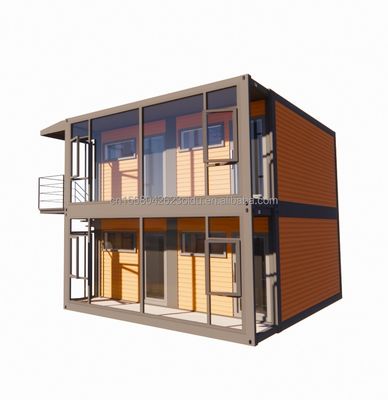 Casa de contêiner de dois andares de 20 pés ou 40 pés com quatro quartos para casas pré-fabricadas ou escritórios combinados