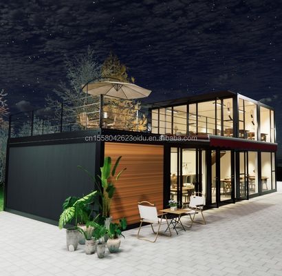 Alumínio de liga de janelas 2 quartos Tiny Home Prefab para loja ou apartamento em moderno Flatpack Container House 20ft/40ft Tamanho