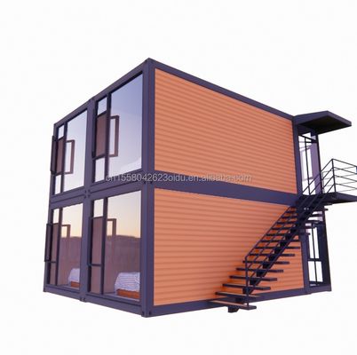 Casa de contêiner de dois andares de 20 pés ou 40 pés com quatro quartos para casas pré-fabricadas ou escritórios combinados