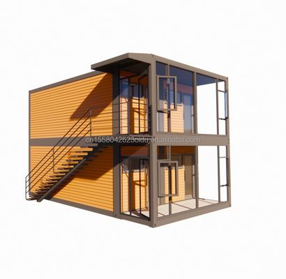 Casa de contêiner de dois andares de 20 pés ou 40 pés com quatro quartos para casas pré-fabricadas ou escritórios combinados