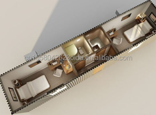 50/75/100mm Wave Sandwich Panel Parede Design personalizável 40ft Container de transporte modificado Casa para viver ou férias