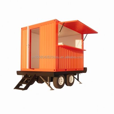 Janela de liga de alumínio pré-fabricada pequenas casas modulares em rodas Trailer com escadas para os EUA aço galvanizado dobragem 180g
