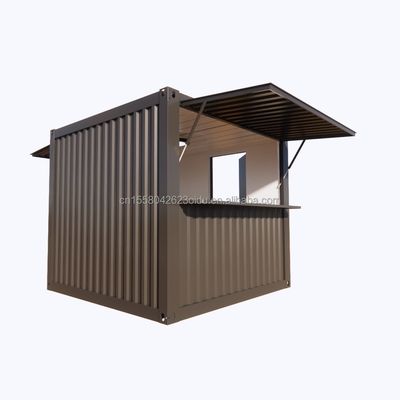 Quarto de quiosque de fast food com tubos quadrados de aço galvanizado e personalização 10FT Mini Pop-up Shop Container Café