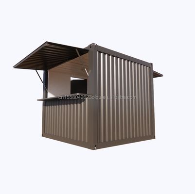 Quarto de quiosque de fast food com tubos quadrados de aço galvanizado e personalização 10FT Mini Pop-up Shop Container Café