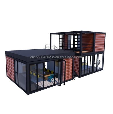 Casa pré-fabricada modular de madeira de dois andares para habitação urbana ou aluguel de férias
