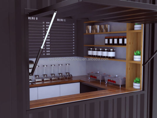 Tubos Quadrados de Aço Galvanizado 10ft Design Moderno Mini Prefabricado Container de Aço Móvel Casa para Café ao Ar Livre