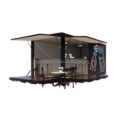 Acero galvanizado curvado 180g Quadro Bar de contêiner moderno de 10 pés Loja de alimentos para o exterior Feito de contêiner de transporte modificado