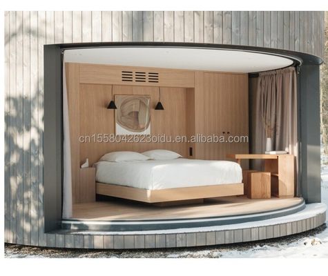 Casa de contêiner de estrutura de aço leve com um banheiro, uma cozinha e janelas de liga de alumínio