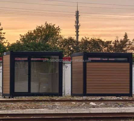 Estrutura principal Tubos quadrados de aço galvanizado 10ft 20ft Container pré-fabricado Casa de madeira para escritório Casa de montagem