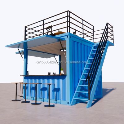 Container de transporte modificado de 10 pés EU Mini Pop-up Shop para restaurantes ao ar livre