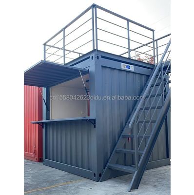 Container de transporte modificado de 10 pés EU Mini Pop-up Shop para restaurantes ao ar livre
