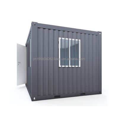 Mini escritório/loja de 10 pés de comprimento, adaptado ao orçamento, contêiner de transporte modificado, painel de sanduíche de aço, hotéis com janelas de liga de alumínio