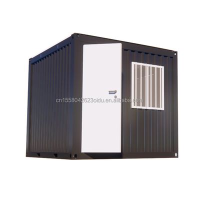 Mini escritório/loja de 10 pés de comprimento, adaptado ao orçamento, contêiner de transporte modificado, painel de sanduíche de aço, hotéis com janelas de liga de alumínio