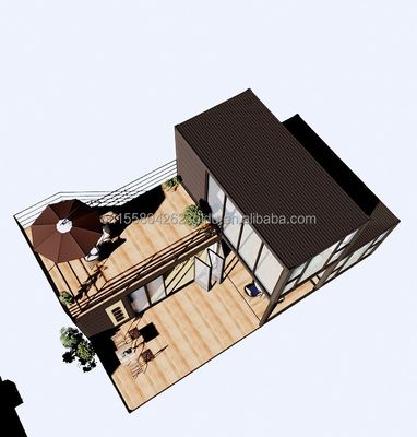 Luxo ao ar livre Casa de contêineres pré-fabricada de design moderno de dois quartos com aço plano e painel de sanduíche ao ar livre