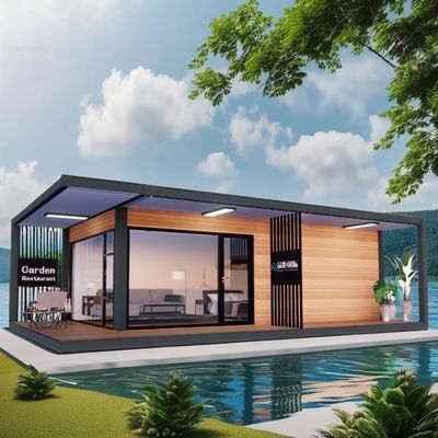 Moderno Design 20ft/40ft Casa de Contêineres Prefabricada com Casa de Vidro de Madeira