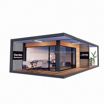 Moderno Design 20ft/40ft Casa de Contêineres Prefabricada com Casa de Vidro de Madeira
