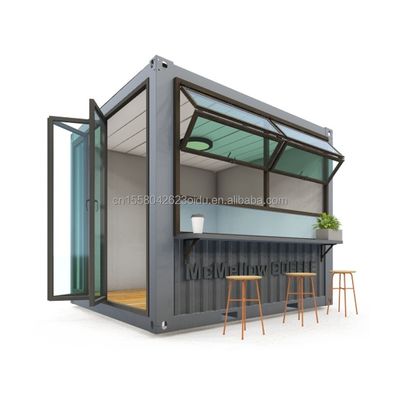 10ft Mini Pop-up Shop Container Café Bar Restaurante de fast food Loja de conveniência com janelas de alumínio