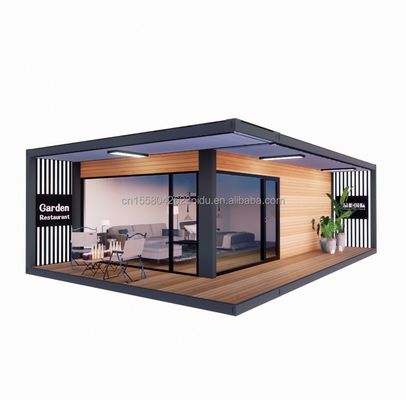 Moderno Design 20ft/40ft Casa de Contêineres Prefabricada com Casa de Vidro de Madeira