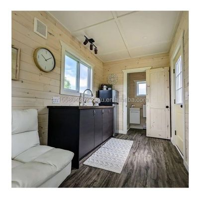 Casa de contêineres pré-fabricada residencial de 20 pés com parede de vidro, escritório, villa e montagem de dois andares