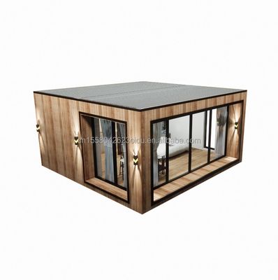 Sunshine House Container Casa de vidro de madeira pré-fabricada com cor personalizada e casa de contêineres de 40 pés