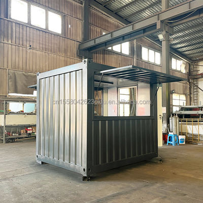 Loja Prefabricada Custom Pop Up Cafe Bar em 10ft e 20ft Container Lojas de café com tubos quadrados de aço galvanizado
