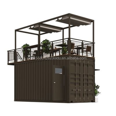 Estrutura de aço galvanizado de aço curvado 180g 20ft dobrável luxo pré-fabricado portavel contentor de loja de café para produtos