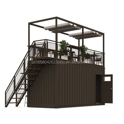 Estrutura de aço galvanizado de aço curvado 180g 20ft dobrável luxo pré-fabricado portavel contentor de loja de café para produtos