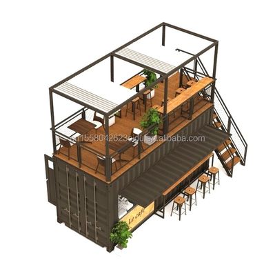 Estrutura de aço galvanizado de aço curvado 180g 20ft dobrável luxo pré-fabricado portavel contentor de loja de café para produtos