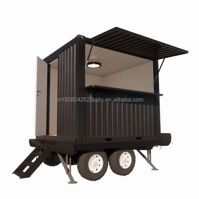 Tubos Quadrados de Aço Galvanizado Estrutura Principal Casa de Contêiner Móvel Prefabricada Loja em Rodas para um Bar 20ft/40ft Tamanho