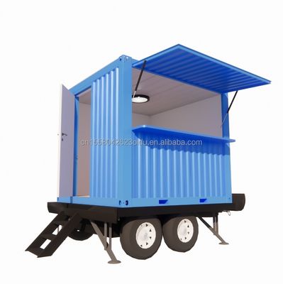 Tubos Quadrados de Aço Galvanizado Estrutura Principal Casa de Contêiner Móvel Prefabricada Loja em Rodas para um Bar 20ft/40ft Tamanho