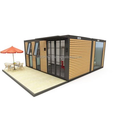 20ft ou 40ft portavel Tiny Home pré-fabricado Villa de aço leve Modular casas pré-fabricadas com tubos quadrados de aço galvanizado