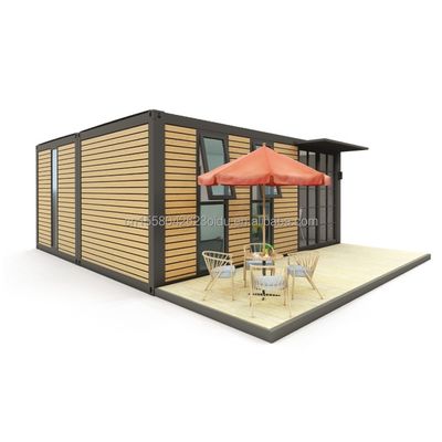20ft ou 40ft portavel Tiny Home pré-fabricado Villa de aço leve Modular casas pré-fabricadas com tubos quadrados de aço galvanizado