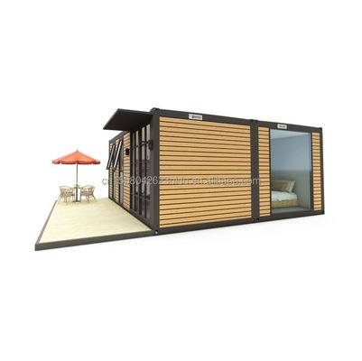 20ft ou 40ft portavel Tiny Home pré-fabricado Villa de aço leve Modular casas pré-fabricadas com tubos quadrados de aço galvanizado