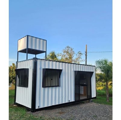 Estrutura principal Tubos quadrados de aço galvanizado Contêiner de embalagem plana para exterior Design moderno Casas de contêineres pré-fabricadas