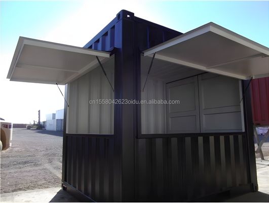 Estrutura principal 20ft Container Café Bar Fast Food Mini Pop-up Shop Casas de café com tubos quadrados de aço galvanizado