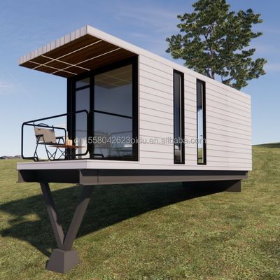 20 FT Moderno Design pré-fabricado Casa Pendente Container de painel de sanduíche de aço para vida ao ar livre para férias ou família