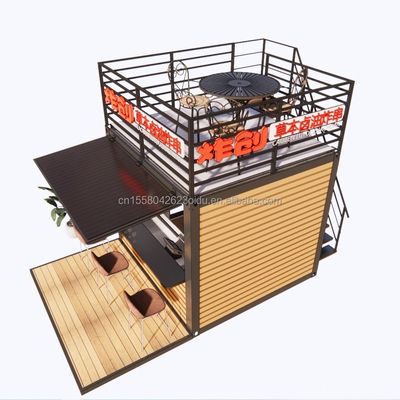 10FT Estrutura de aço de design moderno Container Loja / Loja de casas e casas modulares pré-fabricadas Modelo 3D / desenhos CAD