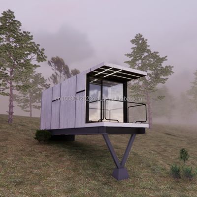 20 FT Moderno Design pré-fabricado Casa Pendente Container de painel de sanduíche de aço para vida ao ar livre para férias ou família