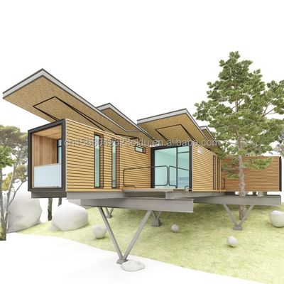 20 FT Moderno Design pré-fabricado Casa Pendente Container de painel de sanduíche de aço para vida ao ar livre para férias ou família