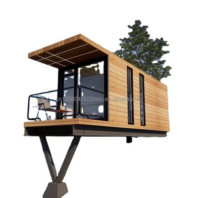 20 FT Moderno Design pré-fabricado Casa Pendente Container de painel de sanduíche de aço para vida ao ar livre para férias ou família